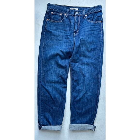 Levi's Women's Low Pro Straight Leg Mid Rise Zip Fly Jeans Denim Size 30 Blue - Picture 2 of 9
